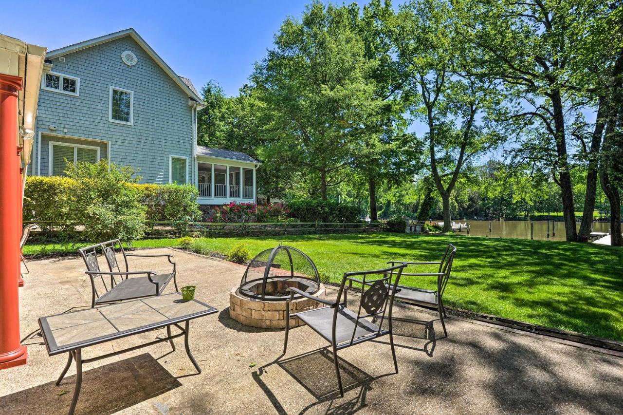 Waterfront Annapolis Home Fire Pit And Fishing Pier Exterior foto