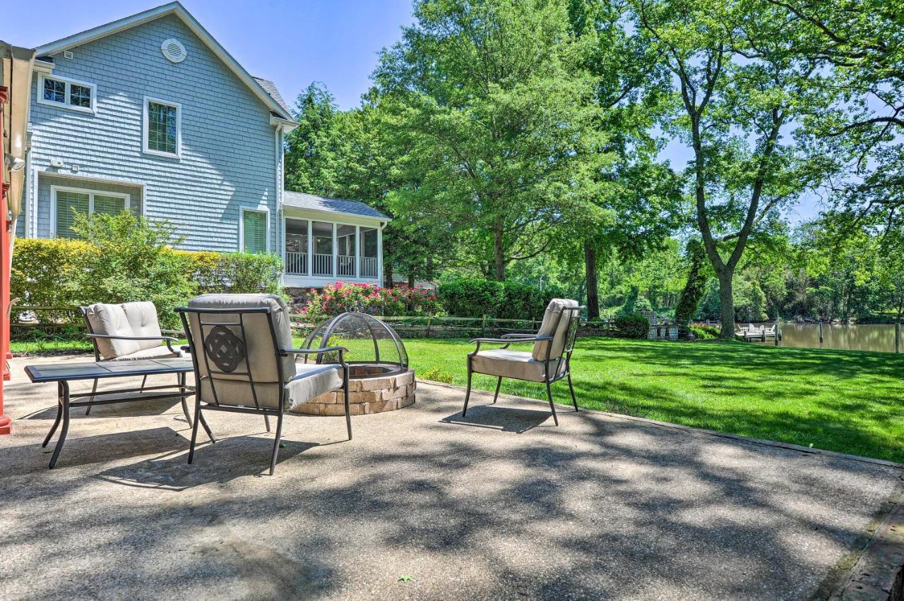 Waterfront Annapolis Home Fire Pit And Fishing Pier Exterior foto