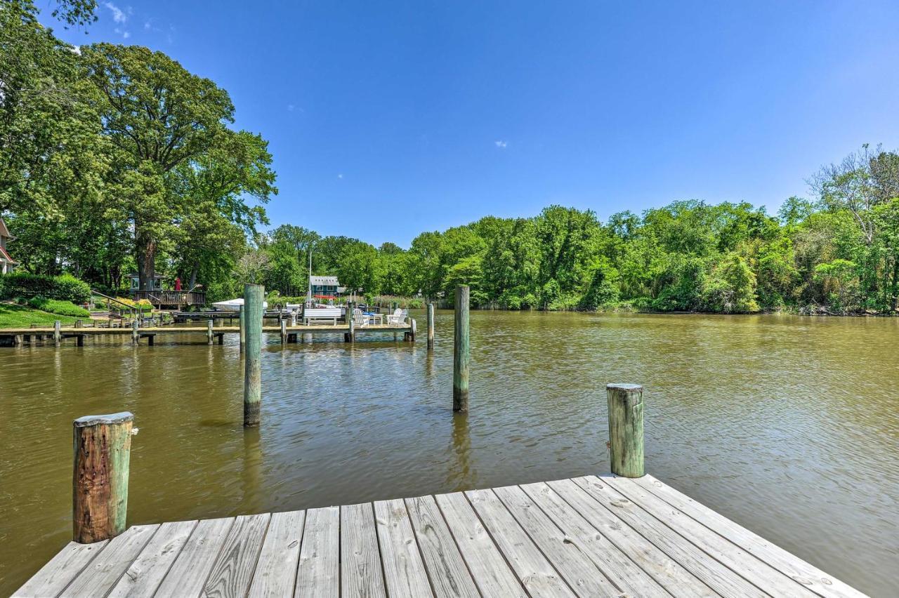 Waterfront Annapolis Home Fire Pit And Fishing Pier Exterior foto